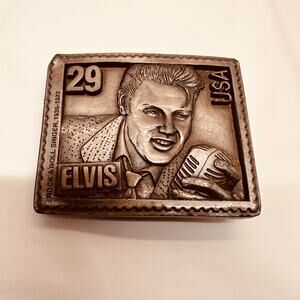 Vintage Elvis Presley Belt Buckle Stamp Design 1990's Numbered Limited Edition